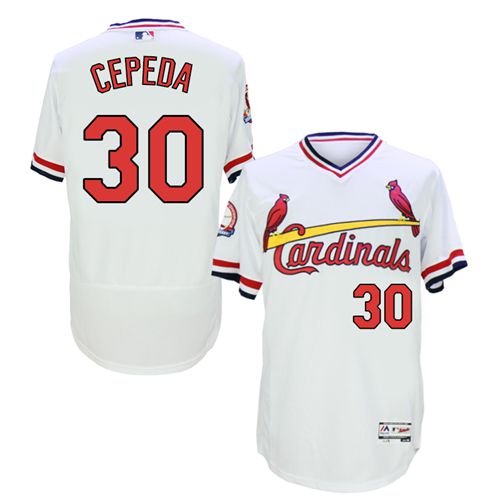 Cardinals #30 Orlando Cepeda White Flexbase Authentic Collection Cooperstown Stitched Jersey - Zenithce
