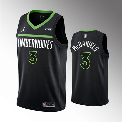 Minnesota Timberwolves #3 Jaden McDaniels Black Statement Edition Stitched Jersey - Zenithce