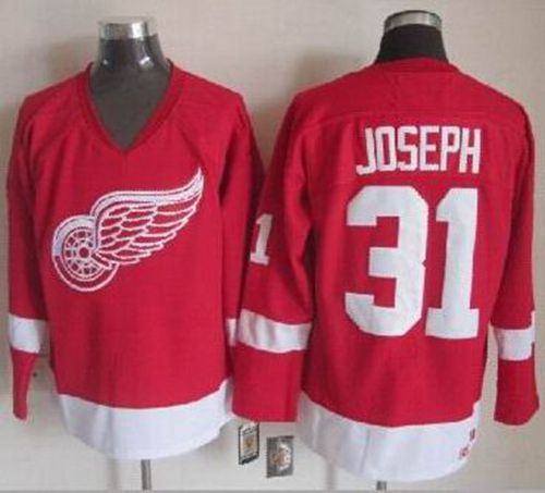 Red Wings #31 Curtis Joseph Red CCM Throwback Stitched Jersey - Zenithce