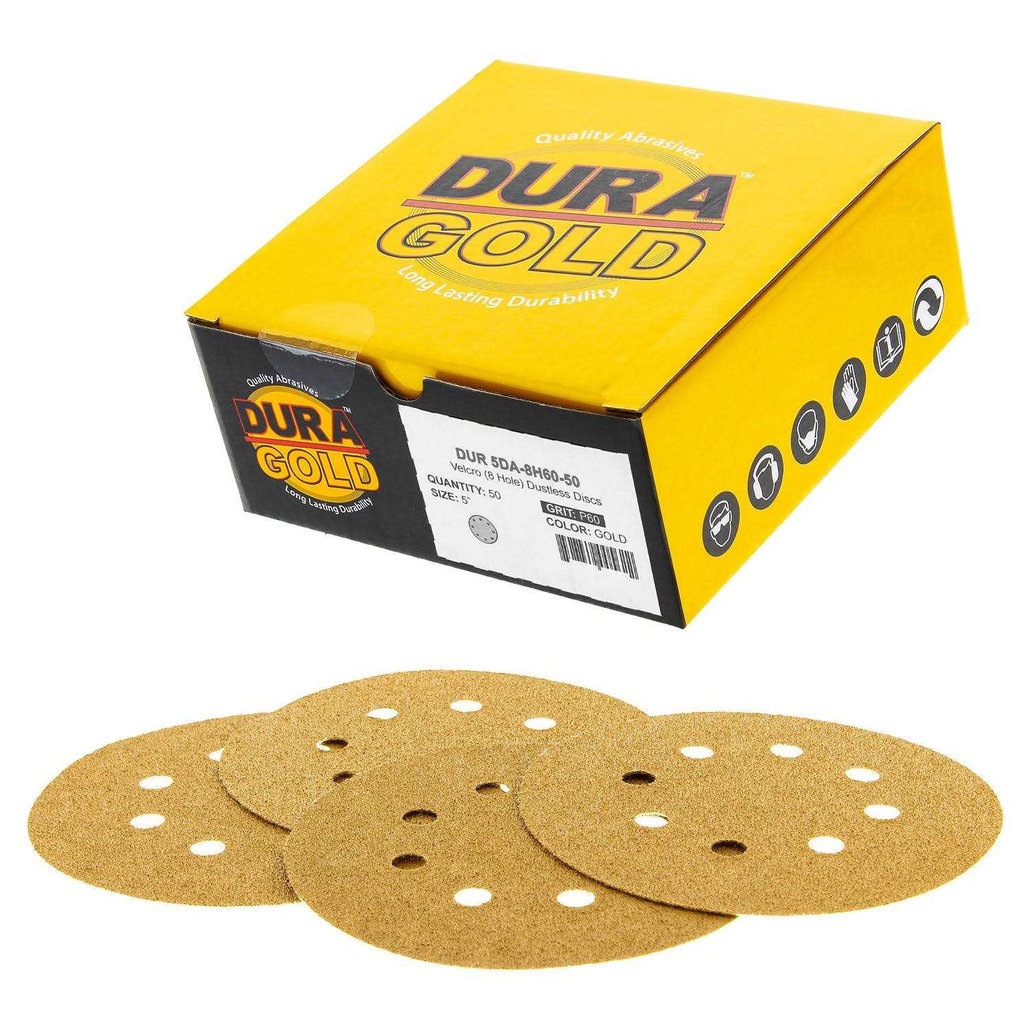 Dura-gold Premium Grit Gold Sanding Discs Hook Loop for DA - Zenithce