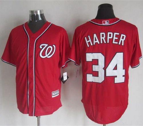 Nationals #34 Bryce Harper Red New Cool Base Stitched Jersey - Zenithce