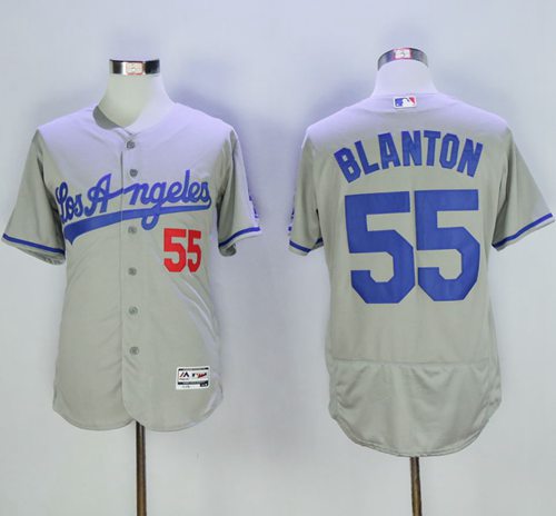 Dodgers #55 Joe Blanton Grey Flexbase Authentic Collection Road Stitched Jersey - Zenithce