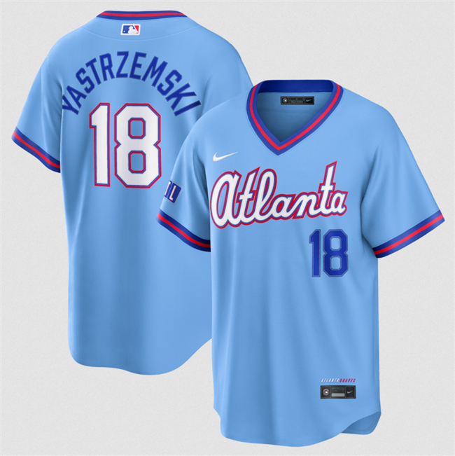 Atlanta Braves #18 Mike Yastrzemski Powder Blue 2026 City Connect Stadium Stitched Jersey - Zenithce