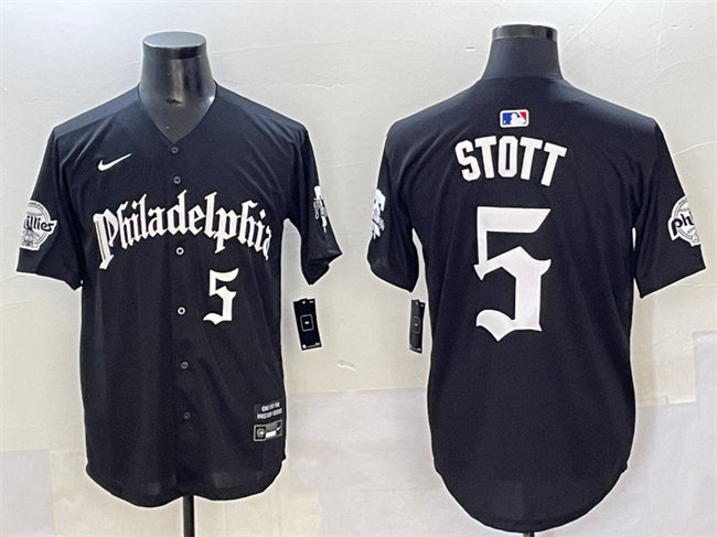 Philadelphia Phillies #5 Bryson Stott Black Gothic Vapor Limited Stitched Jersey - Zenithce