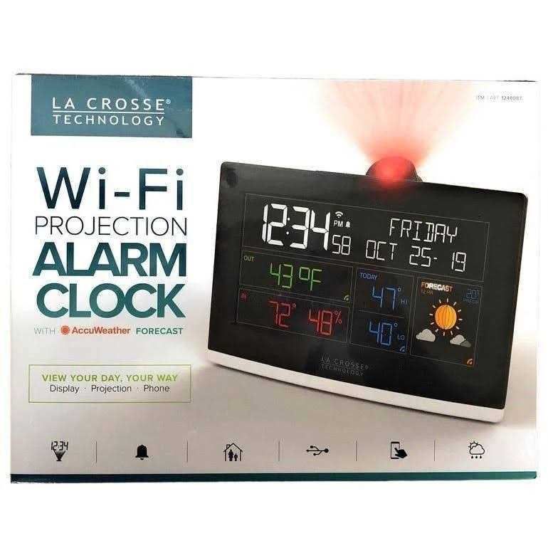 La Crosse Technology WiFi Projection Alarm Clock with AccuWeather forecast - Zenithce