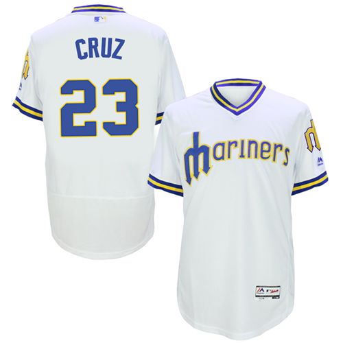 Mariners #23 Nelson Cruz White Flexbase Authentic Collection Cooperstown Stitched Jersey - Zenithce
