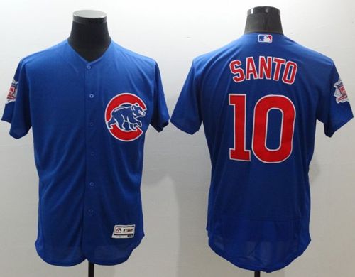 Cubs #10 Ron Santo Blue Flexbase Authentic Collection Stitched Jersey - Zenithce
