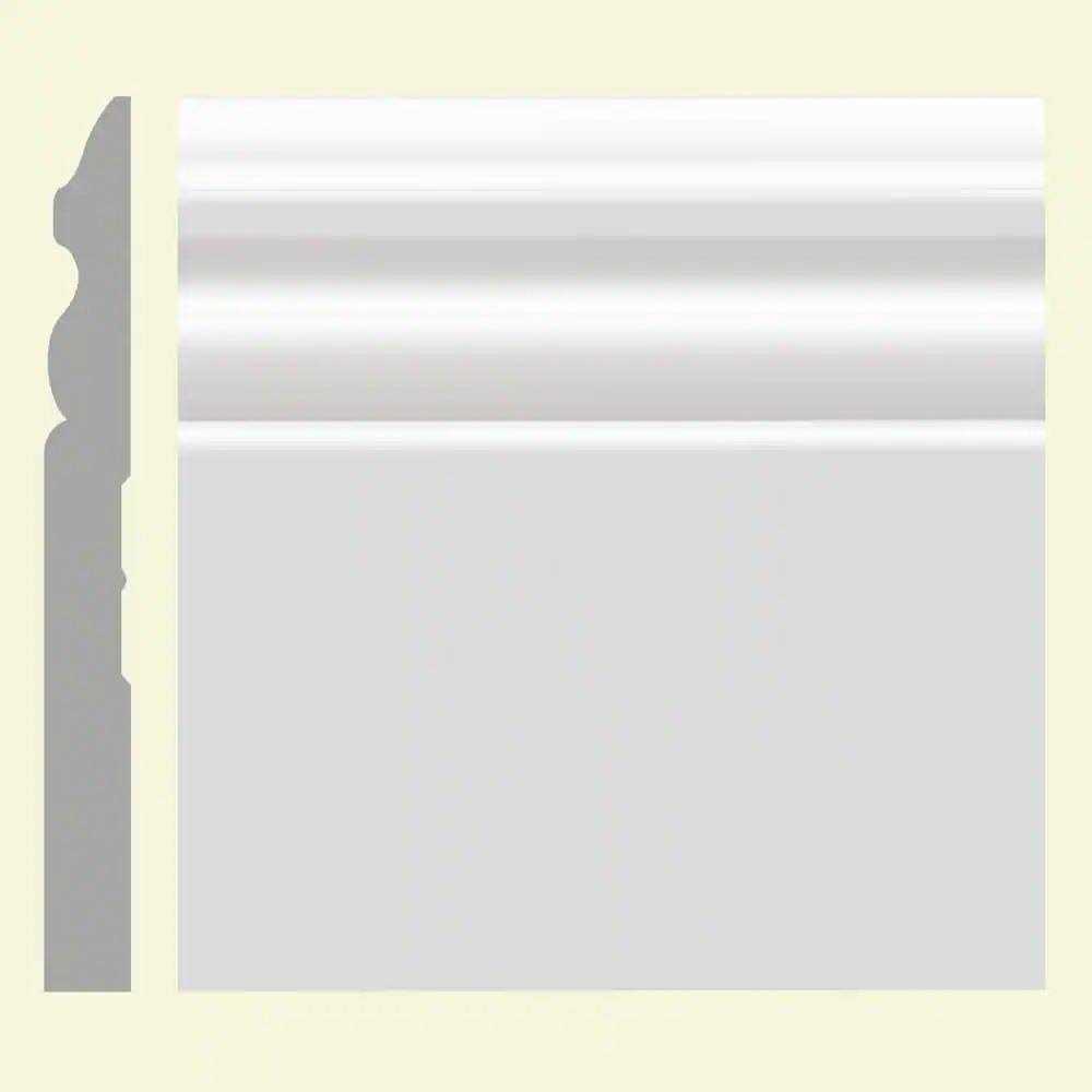 MTRIM Baseboard Prepainted 9/16 in. Height x 5.25 in. Width x Length - Zenithce