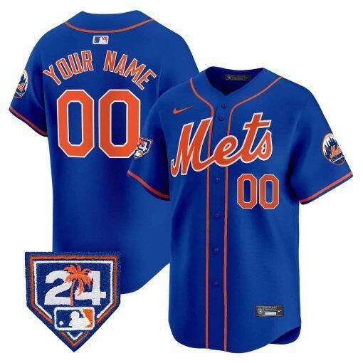 New York Mets Cutsom Royal 2024 Spring Training V2 Limited Stitched Jersey - Zenithce