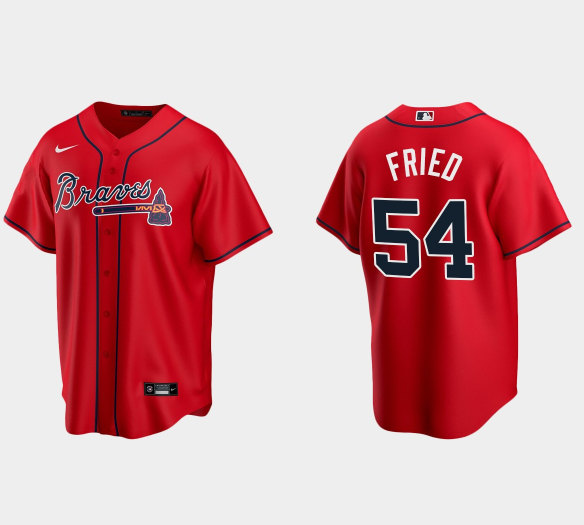 Atlanta Braves #54 Max Fried Red Cool Base Stitched Jersey - Zenithce
