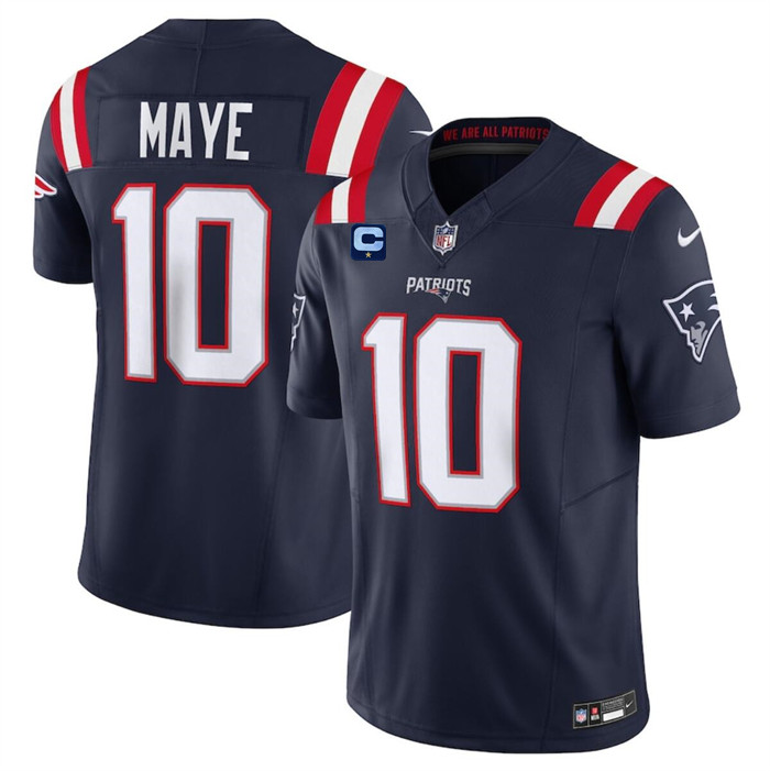 New England Patriots #10 Drake Maye Navy 2025 F.U.S.E. With 1-Star C Patch Vapor Limited Stitched Jersey - Zenithce