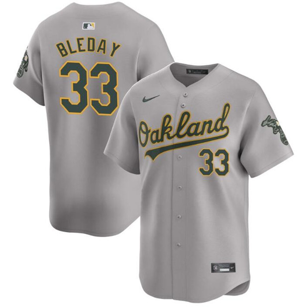 Oakland Athletics #33 JJ Bleday Gray 2024 Away Limited Stitched Jersey - Zenithce