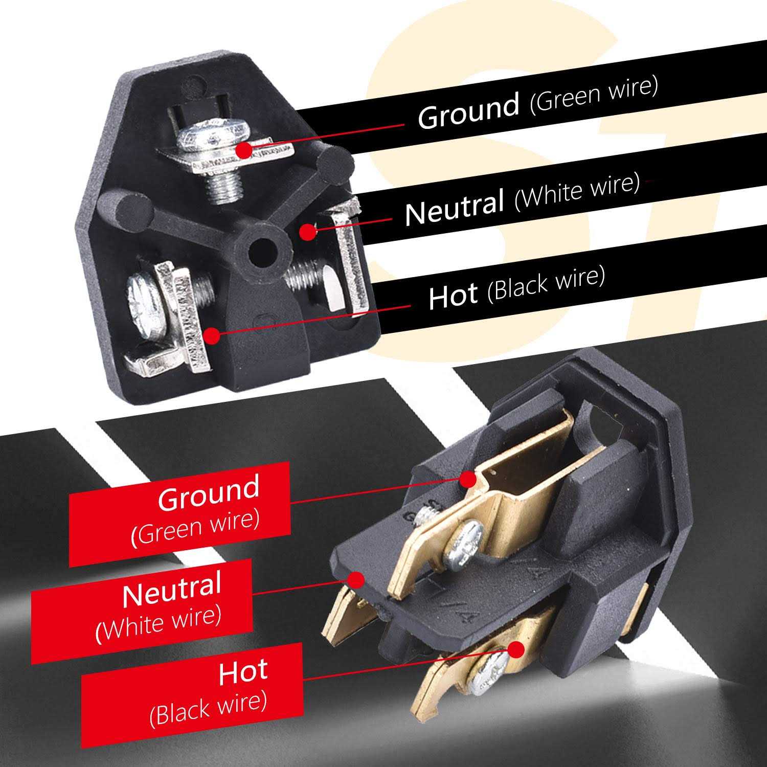 Starelo Electrical Replacement Plug & Connector Set Extension Cord Ends - Zenithce