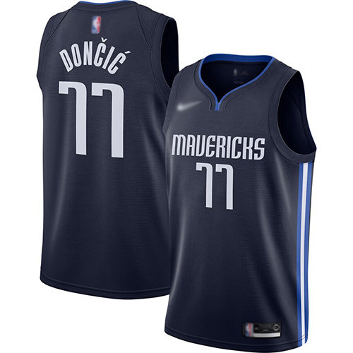 Mavericks #77 Luka Doncic Navy Swingman Statement Edition 2019-2020 Jersey - Zenithce