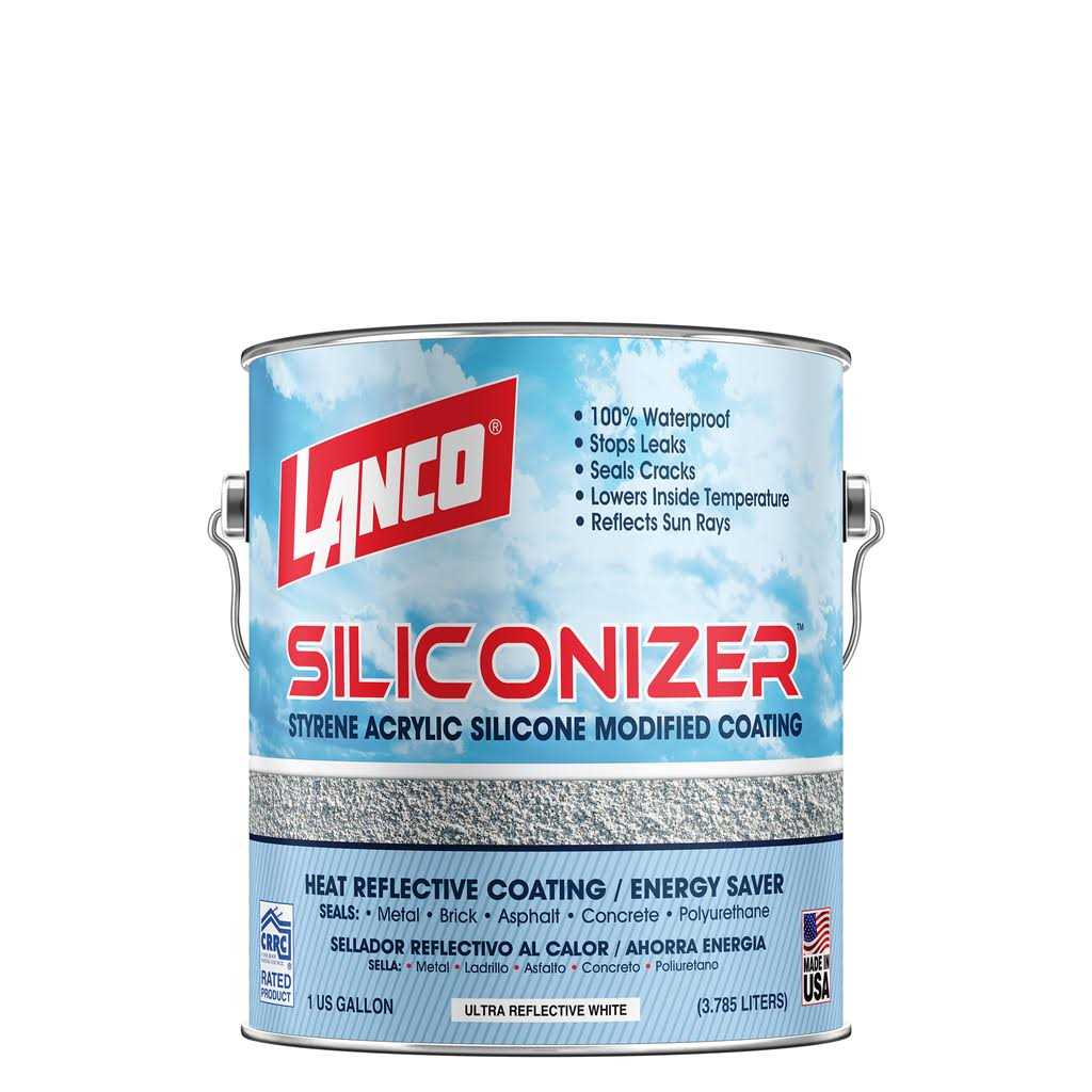 Lanco 5 gal. Ultra Siliconizer 100% Acrylic Elastomeric Reflective Roof Coating RC905-2 - Zenithce