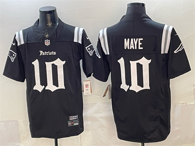 New England Patriots #10 Drake Maye Black F.U.S.E. Gothic Revolution Edition Stitched Jersey - Zenithce
