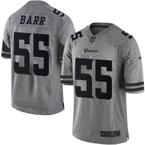 Vikings #55 Anthony Barr Gray Stitched Limited Gridiron Gray Nike Jersey - Zenithce