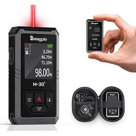 Magpie Tech M-30+ 98 Feet Compact Pocket Laser Distance Meter Digital Tape - Zenithce