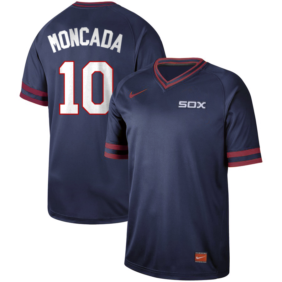 Chicago White Sox #10 Yoán Moncada Navy Cooperstown Collection Legend Stitched Jersey - Zenithce