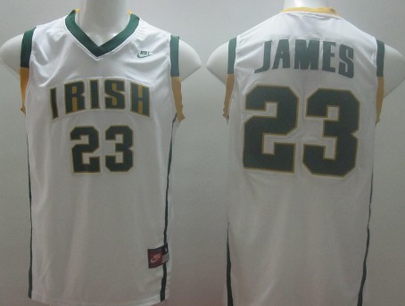 The Fighting Irish #23 Lebron James White Jersey - Zenithce