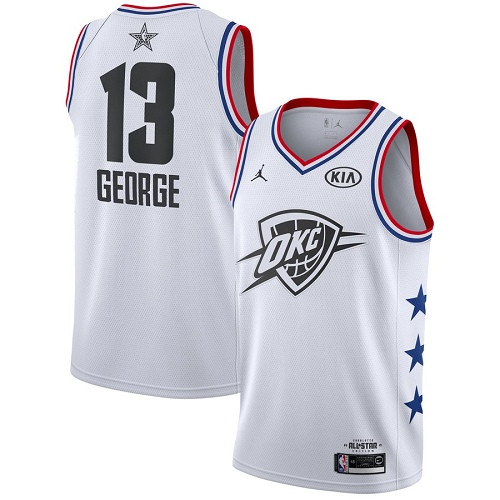 Thunder #13 Paul George White Jordan Swingman 2019 All-Star Game Jersey - Zenithce