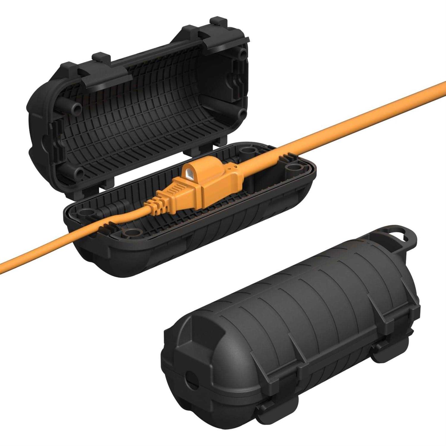 Extension Cord Cover Outdoor Cord Connector Protector IP54 Waterproof with 4 Detachable Latches - Zenithce