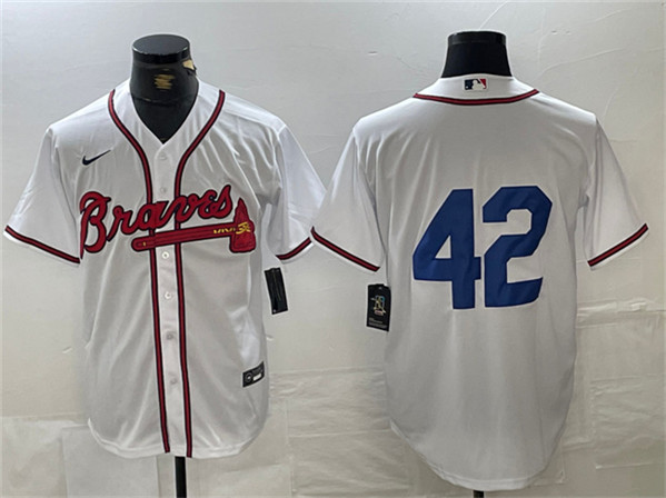 Atlanta Braves #42 Jackie Robinson White Cool Base Stitched Jersey - Zenithce