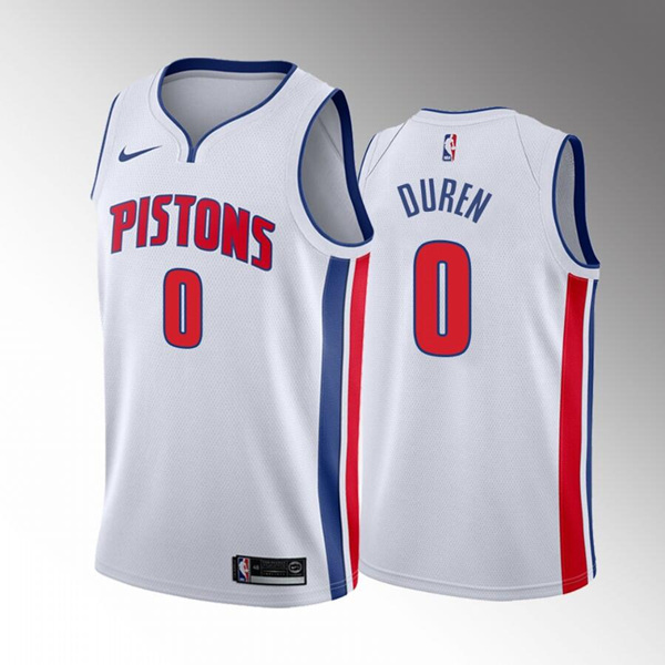 Detroit Pistons #0 Jalen Duren 2022 Draft White Stitched Jersey - Zenithce