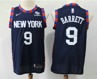 New York Knicks #9 R.J. Barrett Navy Blue 2019 City Edition Swingman Squarespace Stitched Jersey - Zenithce