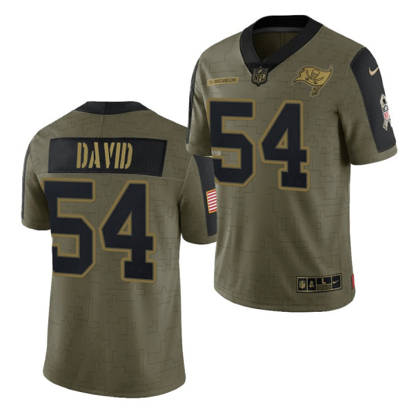 Tampa Bay Buccaneers #54 Lavonte David 2021 Olive Salute To Service Limited Stitched Jersey - Zenithce