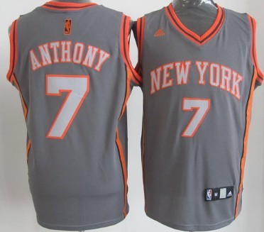 New York Knicks #7 Carmelo Anthony Gray Shadow Jersey - Zenithce