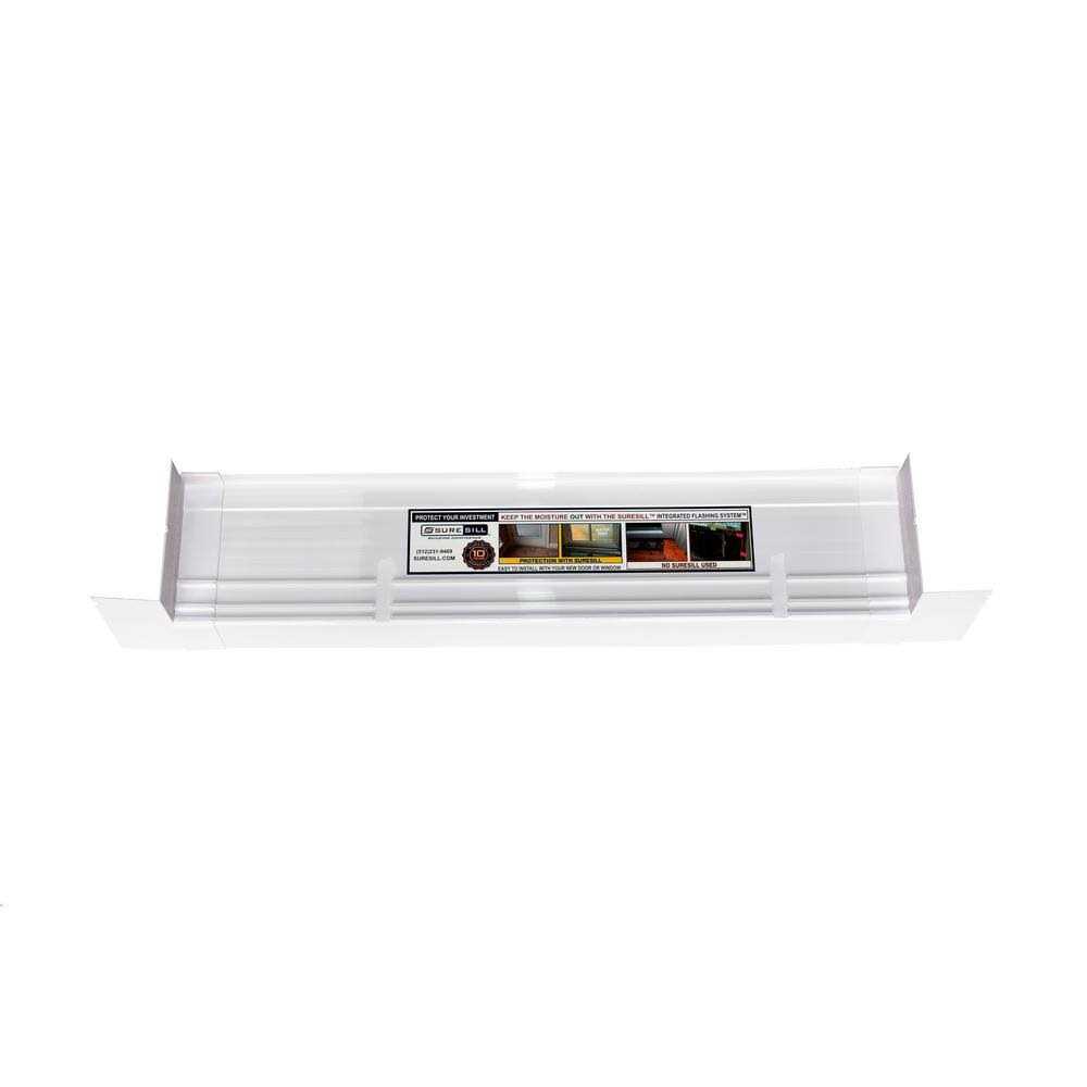 SureSill 4-9/16 in. x 39 in. White PVC Sloped Sill Pan for Door and Window Installation and Flashing - Zenithce
