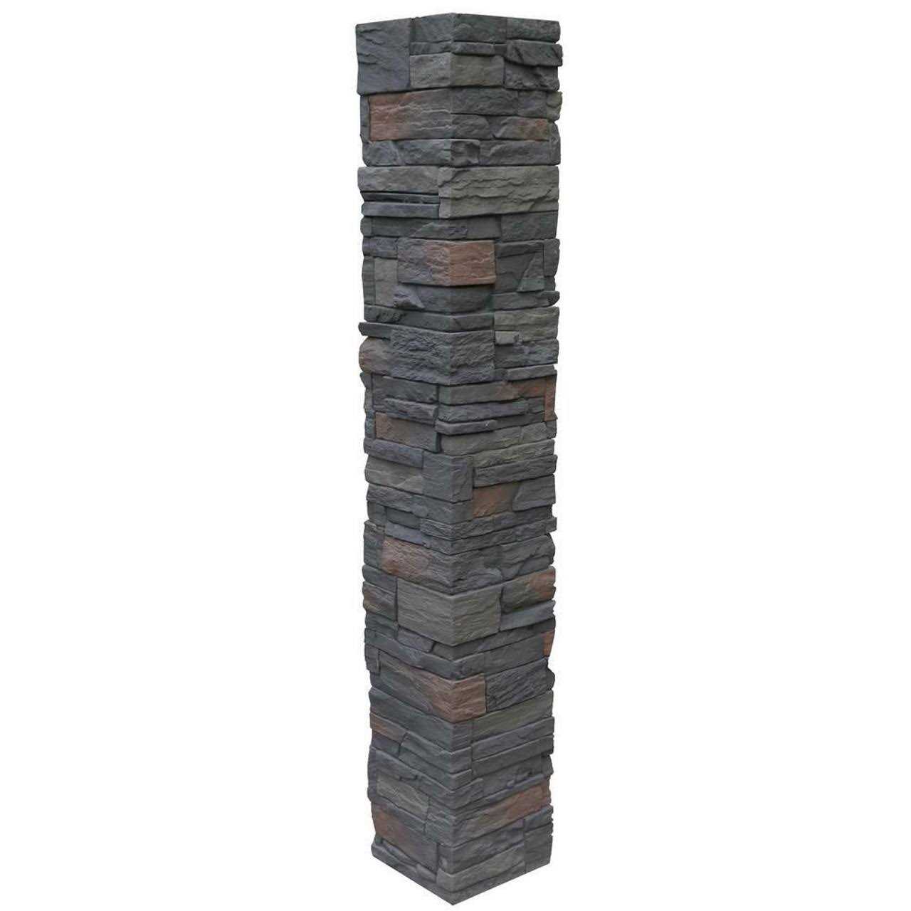 NextStone Country Ledgestone 8 in. x 8 in. x 47 Polyurethane Faux Stone Split Post Cover - Zenithce