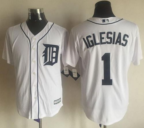 Tigers #1 Jose Iglesias White New Cool Base Stitched Jersey - Zenithce