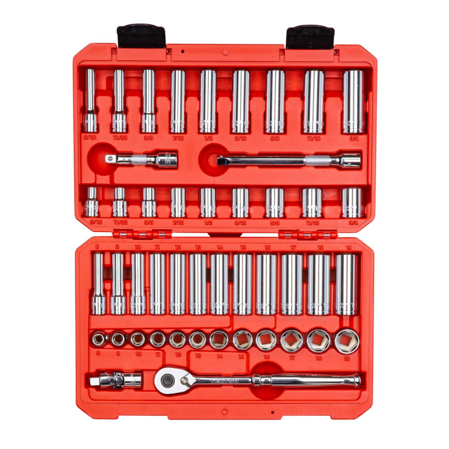 Tekton 3/8 Inch Drive 6-Point Socket and Ratchet Set - Zenithce