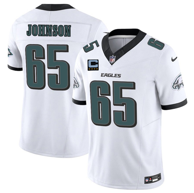 Philadelphia Eagles #65 Lane Johnson White 2025 F.U.S.E. With 4-Star C Patch Vapor Untouchable Limited Stitched Jersey - Zenithce