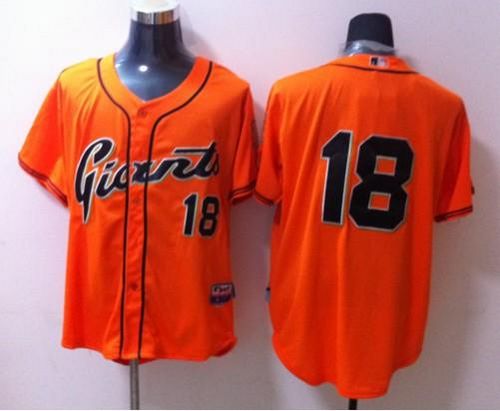 Giants #18 Matt Cain Orange Stitched Jersey - Zenithce
