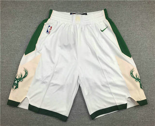 Milwaukee Bucks White Stitched Swingman Shorts - Zenithce