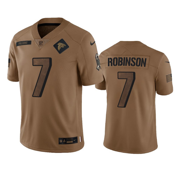 Atlanta Falcons #7 Bijan Robinson 2023 Brown Salute To Setvice Limited Stitched Jersey - Zenithce
