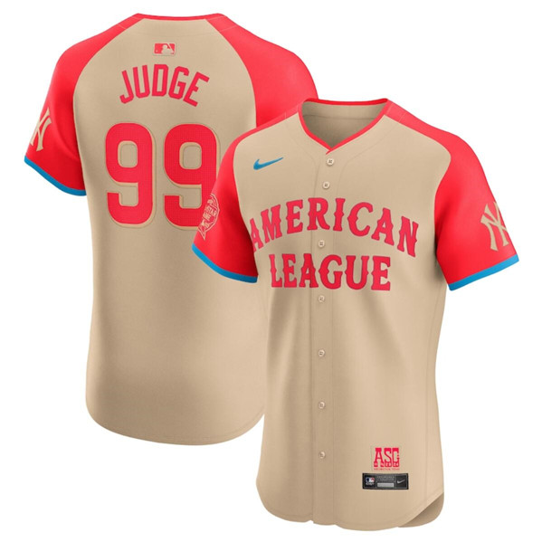 American League #99 Aaron Judge Cream 2024 All-Star Elite Stitched Jersey - Zenithce