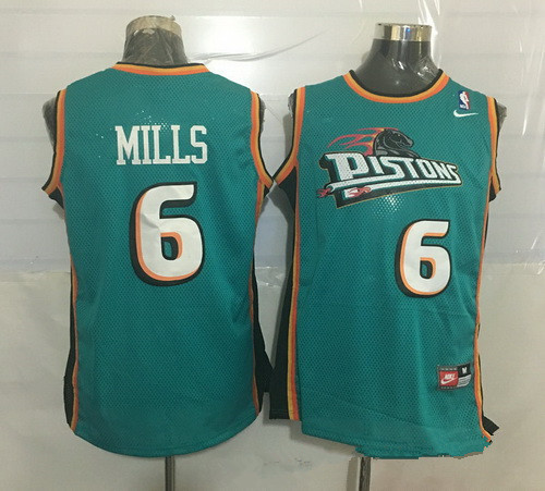 Detroit Pistons #6 Terry Mills Teal Green Hardwood Classics Soul Swingman Throwback Jersey - Zenithce