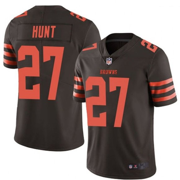 Cleveland Browns #27 Kareem Hunt Brown Color Rush Limited Stitched Jersey - Zenithce