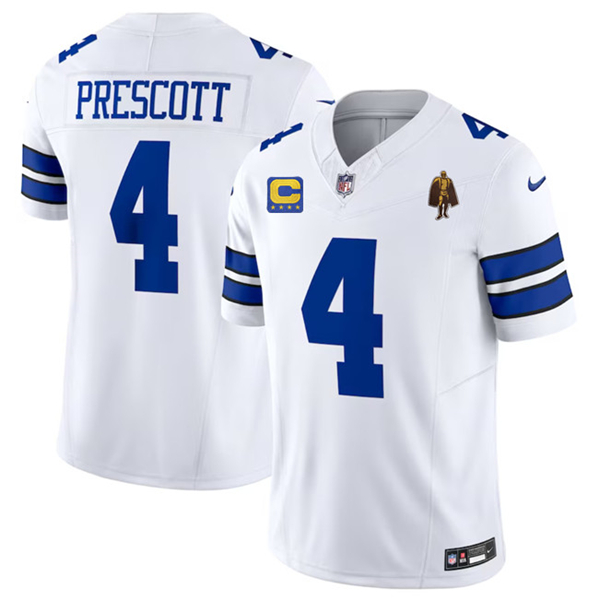 Dallas Cowboys #4 Dak Prescott White 2023 F.U.S.E. With 4-Star C Patch And Walter Payton Patch Vapor Limited Stitched Jersey - Zenithce