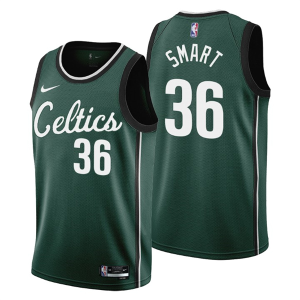 Boston Celtics #36 Marcus Smart 2022-23 Green City Edition Stitched Jersey - Zenithce