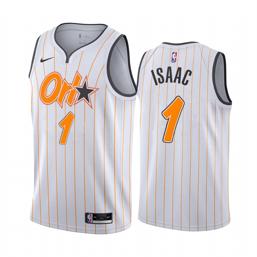 Magic #1 Jonathan Isaac White Swingman 2020-21 City Edition Jersey - Zenithce