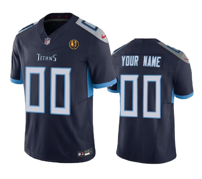 Tennessee Titans Custom Navy 2023 F.U.S.E. With John Madden Patch Vapor Limited Stitched Jersey - Zenithce