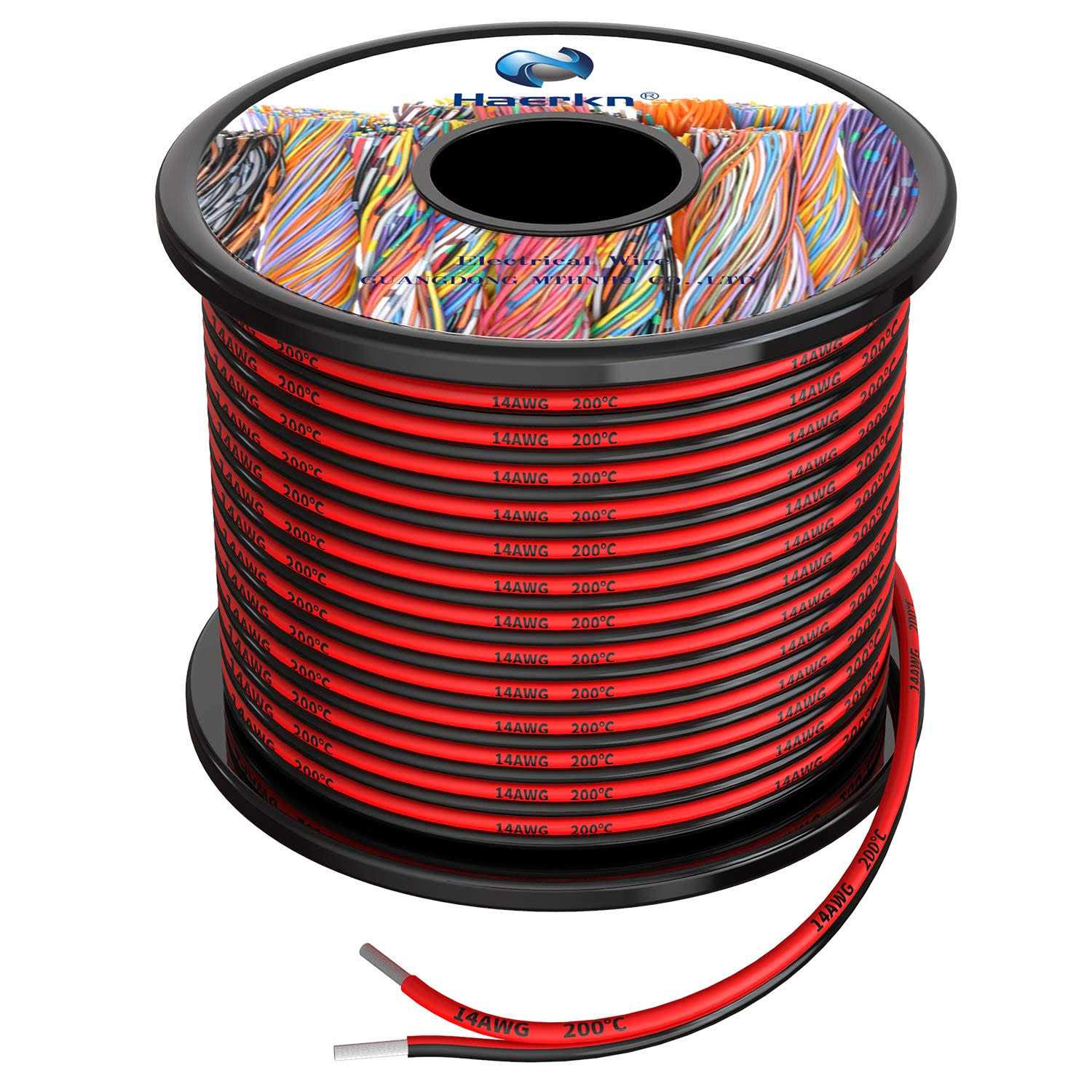 Haerkn awg Silicone Electrical Wire 2 Conductor Parallel Wire line 200ft - Zenithce