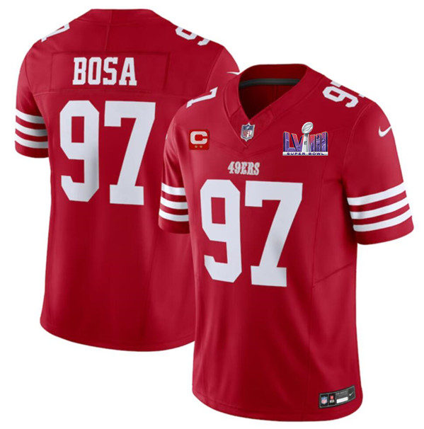 San Francisco 49ers #97 Nick Bosa Red 2024 F.U.S.E. Super Bowl LVIII Patch And 2-Star C Patch Vapor Untouchable Limited Stitched Jersey - Zenithce