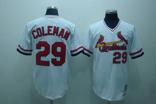 Mitchell And Ness Cardinals #29 Vince Coleman Stitched White Throwback Jersey - Zenithce