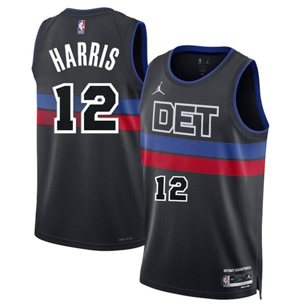 Detroit Pistons #12 Tobias Harris Black 2024 Statement Edition Stitched Jersey - Zenithce